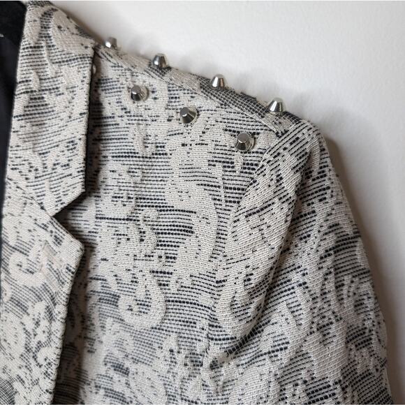 The Kooples Brocade One Button Studded Blazer | Size 40 (L) - Picture 2 of 6